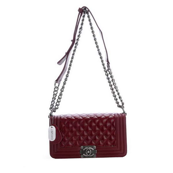 7A Chanel A67086 Bordeaux Bright Leather Le Boy Flap Shoulder Bag Hardware Online